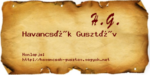 Havancsák Gusztáv névjegykártya