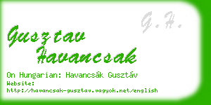 gusztav havancsak business card