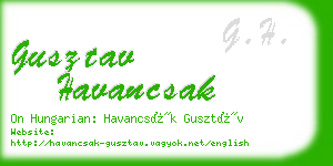 gusztav havancsak business card